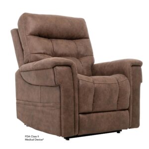 A brown Vivalift lift chair.