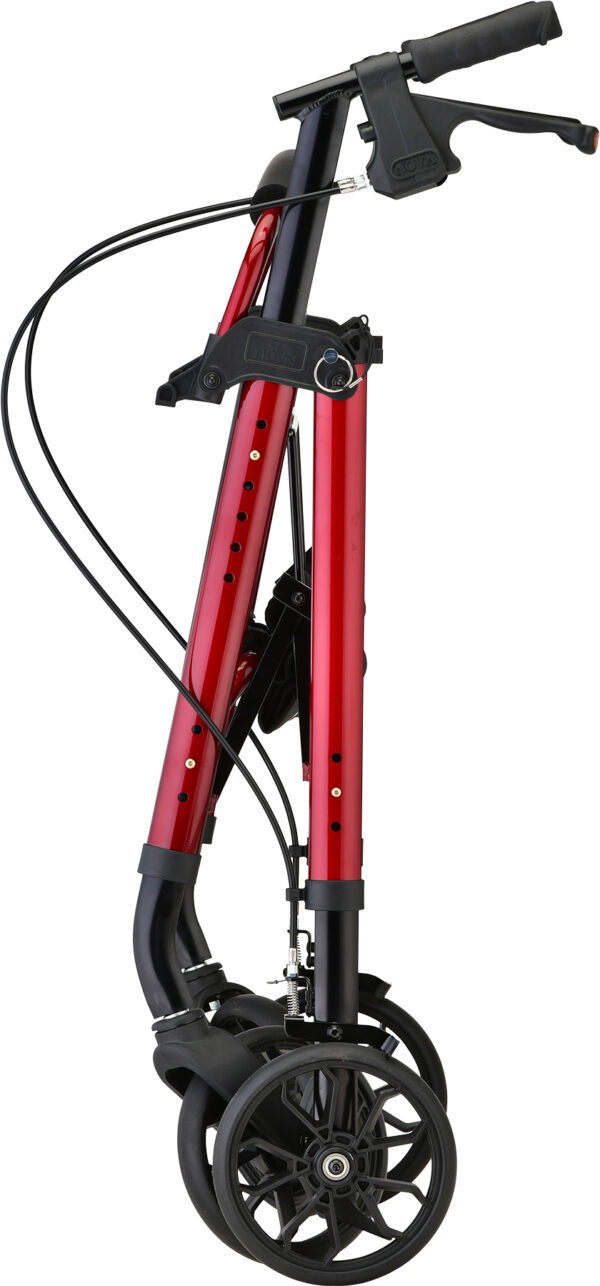 STAR 8 ROLLATOR WALKER, 8" WHEELS & STANDARD SIZE, RED - Image 2