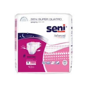 Incontinence Brief Seni® Super Quatro Adult Unisex Disposable Heavy Absorbency